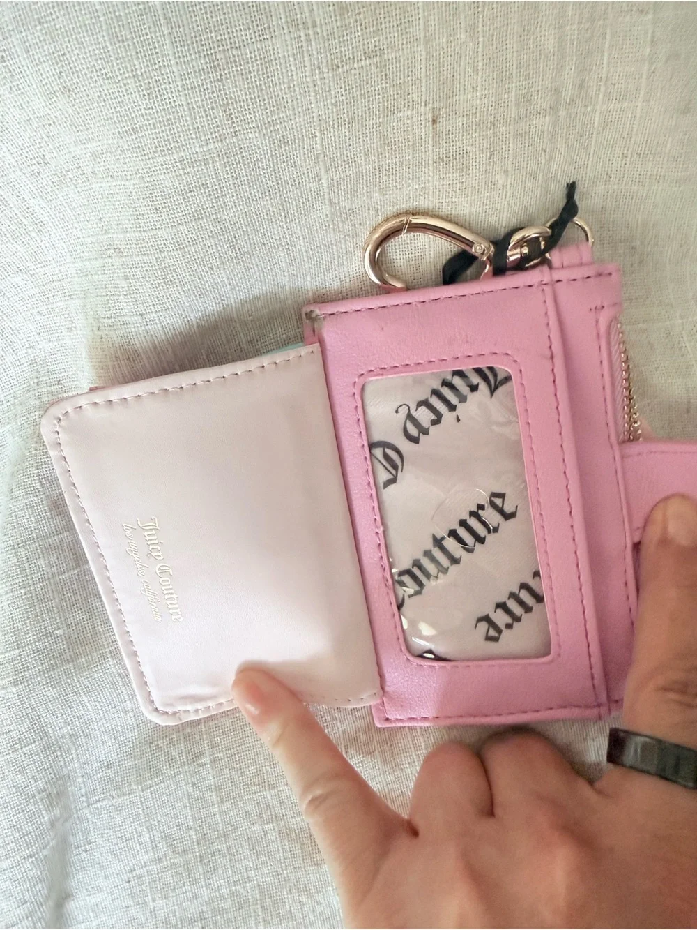 Juicy Couture Pink Velour Cherry Card Holder Wallet NWT